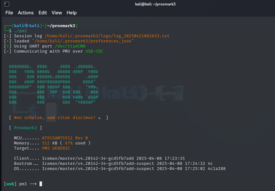 proxmark 3 screen